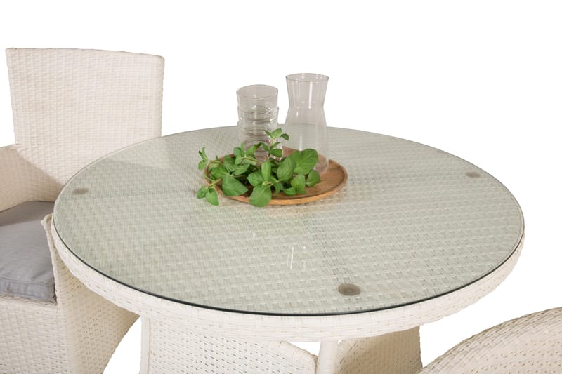 Volta Matgrupp Utomhus Rund Ø90cm + 2 Malin Karmstolar - Svart/Grå - Utemöbler - Utegrupp - Matgrupp utomhus