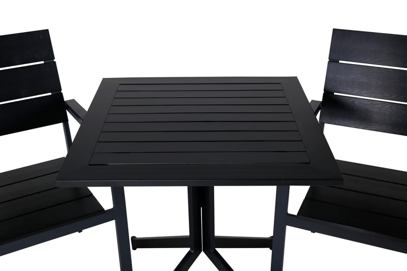 Way Matgrupp Utomhus 70cm + 2 Levels Stapelbara Matstolar - Svart - Utemöbler - Utegrupp - Matgrupp utomhus