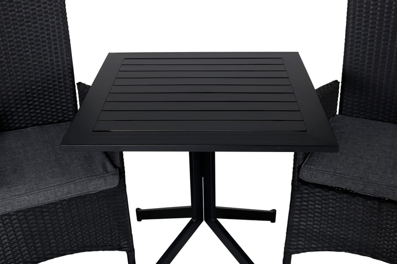 Way Matgrupp Utomhus 70cm + 2 Padova Reclinerstolar - Svart/Grå - Utemöbler - Utegrupp - Matgrupp utomhus