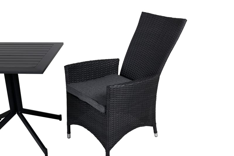 Way Matgrupp Utomhus 70cm + 2 Padova Reclinerstolar - Svart/Grå - Utemöbler - Utegrupp - Matgrupp utomhus