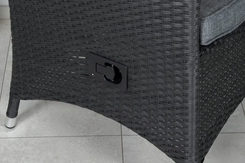 Way Matgrupp Utomhus 70cm + 2 Padova Reclinerstolar - Svart/Grå - Utemöbler - Utegrupp - Matgrupp utomhus