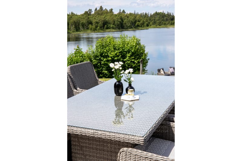 Wembley Matgrupp Utomhus 200 cm + 6 Utestolar - Grå - Utemöbler - Utegrupp - Matgrupp utomhus