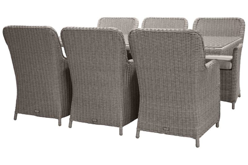 Wembley Matgrupp Utomhus 200 cm + 6 Utestolar - Grå - Utemöbler - Utegrupp - Matgrupp utomhus