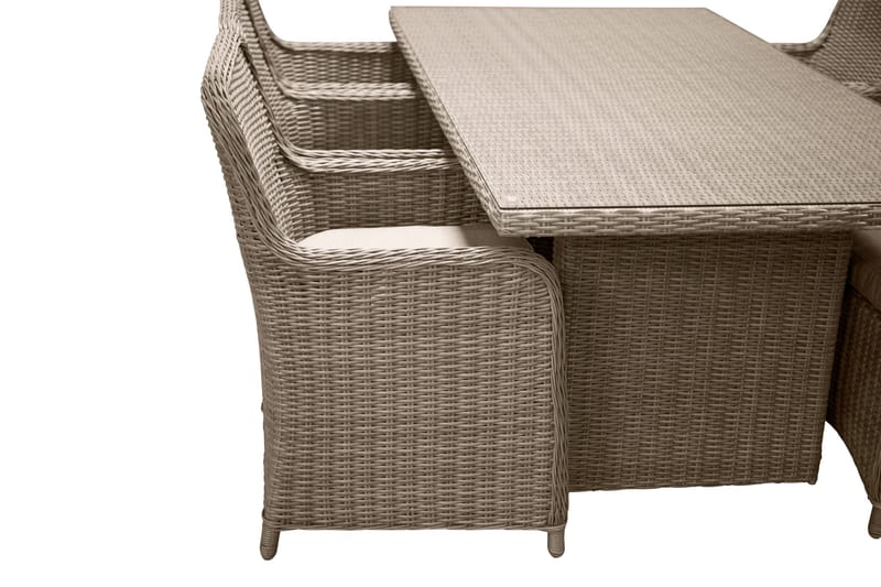 Wembley Matgrupp Utomhus 200cm + 6 Matstolar Utomhus - Natur/Brun - Utemöbler - Utegrupp - Matgrupp utomhus