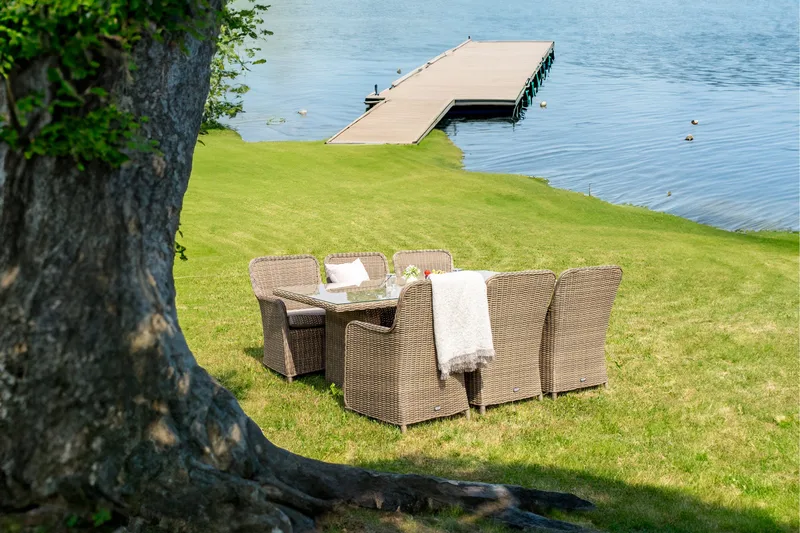 Wembley Matgrupp Utomhus 200cm + 6 Matstolar Utomhus - Natur/Brun - Utemöbler - Utegrupp - Matgrupp utomhus