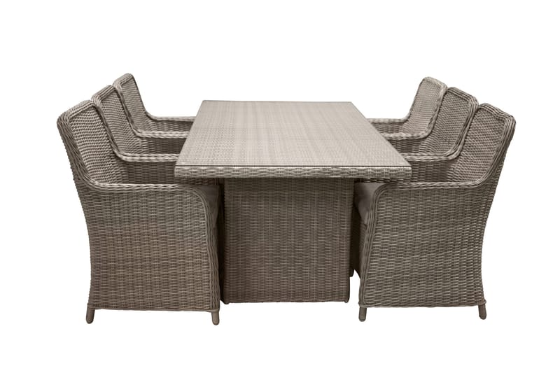 Wembley Matgrupp Utomhus 200cm + 6 Matstolar Utomhus - Natur/Brun - Utemöbler - Utegrupp - Matgrupp utomhus