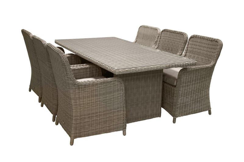 Wembley Matgrupp Utomhus 200cm + 6 Matstolar Utomhus - Natur/Brun - Utemöbler - Utegrupp - Matgrupp utomhus