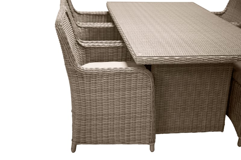 Wembley Matgrupp Utomhus 200cm + 6 Matstolar Utomhus - Natur/Brun - Utemöbler - Utegrupp - Matgrupp utomhus