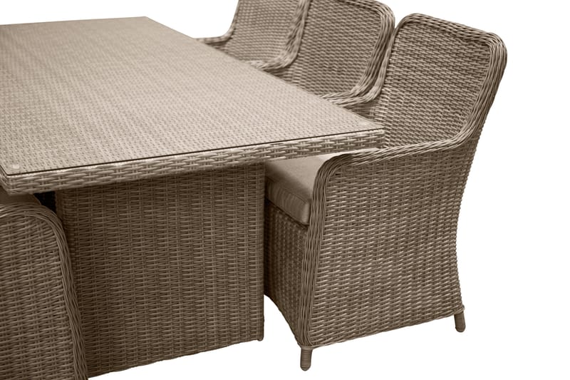 Wembley Matgrupp Utomhus 200cm + 6 Matstolar Utomhus - Natur/Brun - Utemöbler - Utegrupp - Matgrupp utomhus