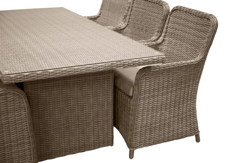 Wembley Matgrupp Utomhus 200cm + 6 Matstolar Utomhus - Natur/Brun - Utemöbler - Utegrupp - Matgrupp utomhus