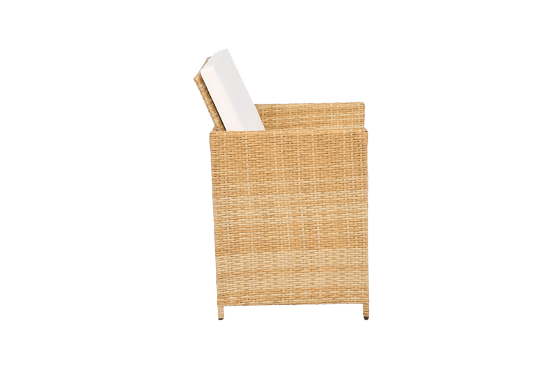 Matgrupp/Utegrupp 10 platser |  6 Stolar & 4 Pallar | Skärhamn  beige - Utemöbler - Utegrupp - Matgrupp utomhus