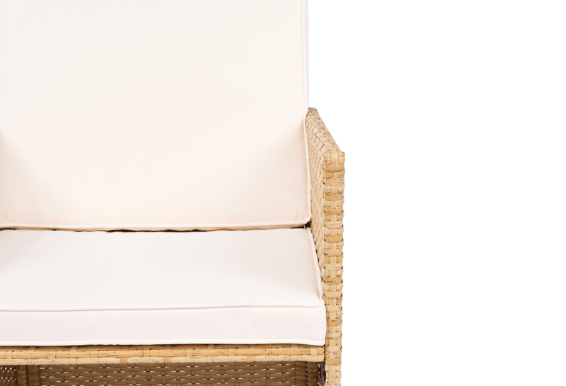 Matgrupp/Utegrupp 10 platser |  6 Stolar & 4 Pallar | Skärhamn  beige - Utemöbler - Utegrupp - Matgrupp utomhus