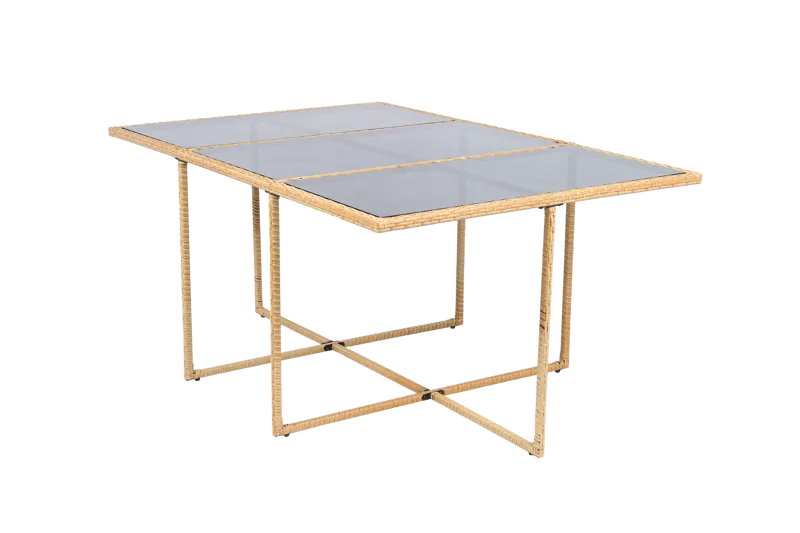 Matgrupp/Utegrupp 10 platser |  6 Stolar & 4 Pallar | Skärhamn  beige - Utemöbler - Utegrupp - Matgrupp utomhus