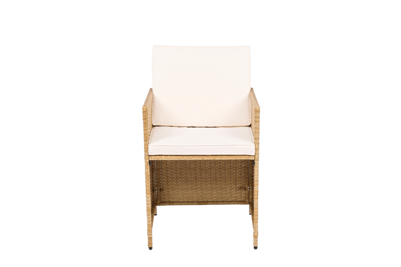 Matgrupp/Utegrupp 10 platser |  6 Stolar & 4 Pallar | Skärhamn  beige - Utemöbler - Utegrupp - Matgrupp utomhus