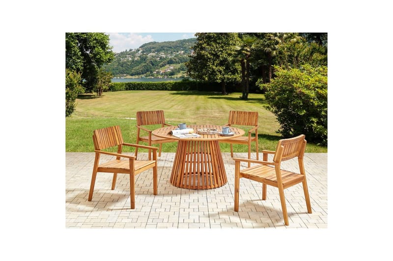 Matsalsset Agello Ljus trä, 4-Sits, Nej - Ljus trä, 4-Sits, Nej - Utemöbler - Utegrupp - Matgrupp utomhus