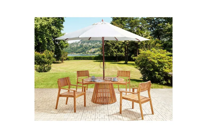 Matsalsset Agello Ljus trä/beige, 4-Sits, Ja - Ljus trä/beige, 4-Sits, Ja - Utemöbler - Utegrupp - Matgrupp utomhus