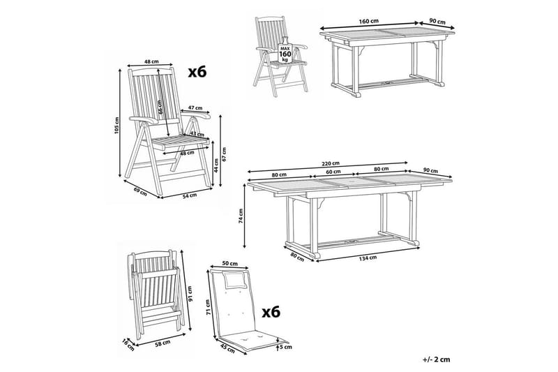 Matsalsset Amantea med kuddar Mörkt trä/grått - Mörkt trä/grått - Utemöbler - Utegrupp - Matgrupp utomhus
