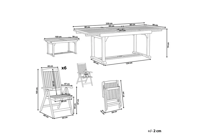 Matsalsset Amantea - Utemöbler - Utegrupp - Matgrupp utomhus