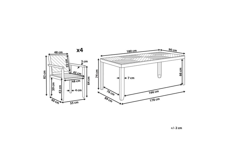 Matsalsset Baratti 4-Sits - 4-Sits - Utemöbler - Utegrupp - Matgrupp utomhus