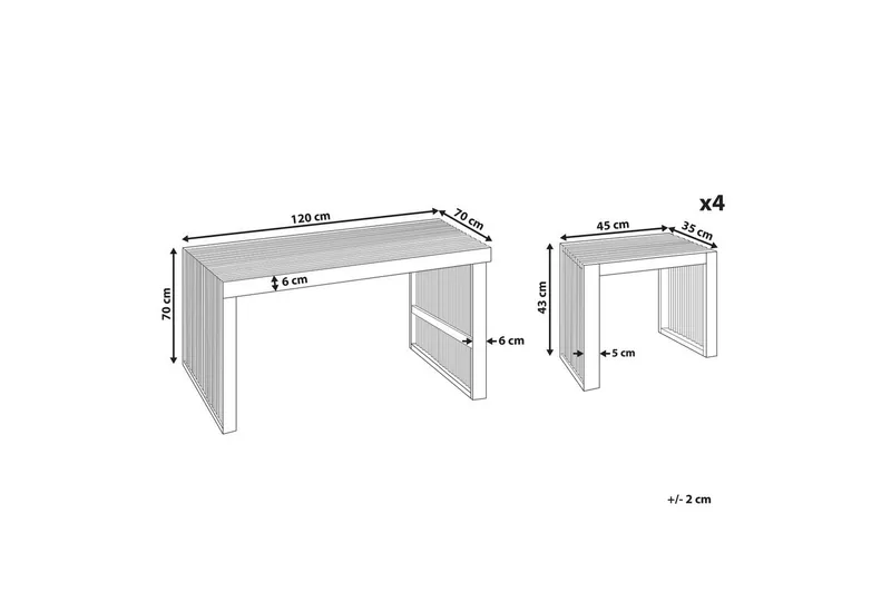 Matsalsset Bellano 4-Sits - 4-Sits - Utemöbler - Utegrupp - Matgrupp utomhus