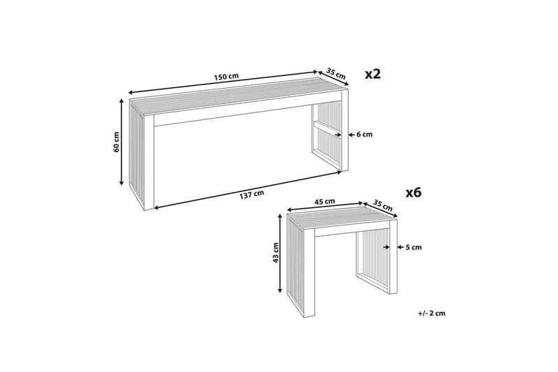 Matsalsset Bellano 6-Sits - 6-Sits - Utemöbler - Utegrupp - Matgrupp utomhus