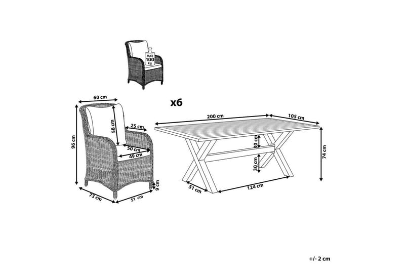 Matsalsset Cascais - Utemöbler - Utegrupp - Matgrupp utomhus