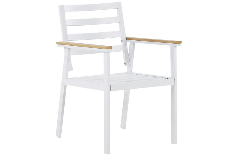 Matsalsset Cavoli Vit/ljust trä/beige - Vit/ljust trä/beige - Utemöbler - Utegrupp - Matgrupp utomhus