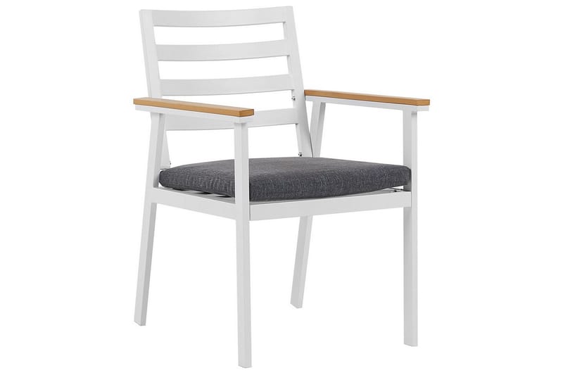 Matsalsset Cavoli Vit/ljust trä/grått - Vit/ljust trä/grått - Utemöbler - Utegrupp - Matgrupp utomhus