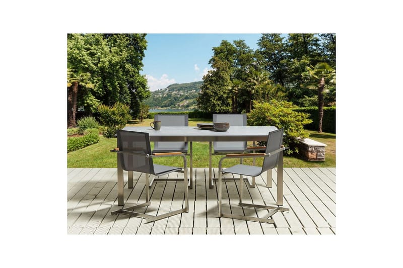Matsalsset Cosoleto Grå/Silver, 4-Sits - Grå/Silver, 4-Sits - Utemöbler - Utegrupp - Matgrupp utomhus