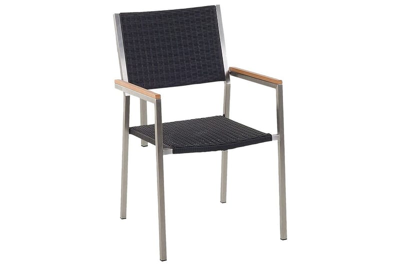 Matsalsset Cosoleto/Grosseto Svart/Silver, 6-Sits - Svart/Silver, 6-Sits - Utemöbler - Utegrupp - Matgrupp utomhus