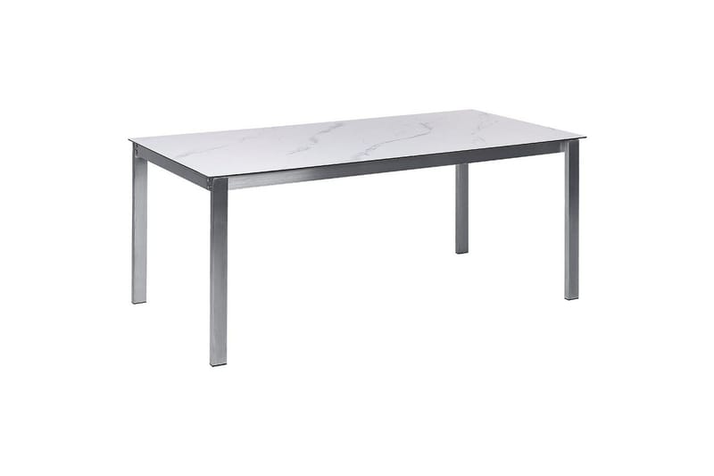 Matsalsset Cosoleto/Grosseto Vit marmor/Silver, 6-Sits - Vit marmor/Silver, 6-Sits - Utemöbler - Utegrupp - Matgrupp utomhus