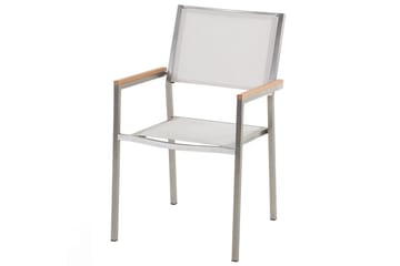 Matsalsset Cosoleto/Grosseto Vit marmor/Silver, 6-Sits - Vit marmor/Silver/6-Sits - Utemöbler - Utegrupp - Matgrupp utomhus