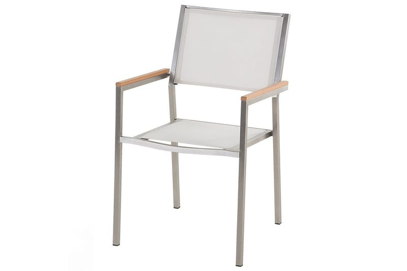 Matsalsset Cosoleto/Grosseto Vit marmor/Silver, 6-Sits - Vit marmor/Silver/6-Sits - Utemöbler - Utegrupp - Matgrupp utomhus