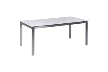 Matsalsset Cosoleto/Grosseto Vit marmor/Silver, 6-Sits - Vit marmor/Silver/6-Sits - Utemöbler - Utegrupp - Matgrupp utomhus