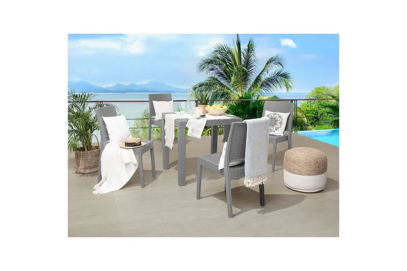 Matsalsset Fossano Grå, 4-Sits - Grå, 4-Sits - Utemöbler - Utegrupp - Matgrupp utomhus