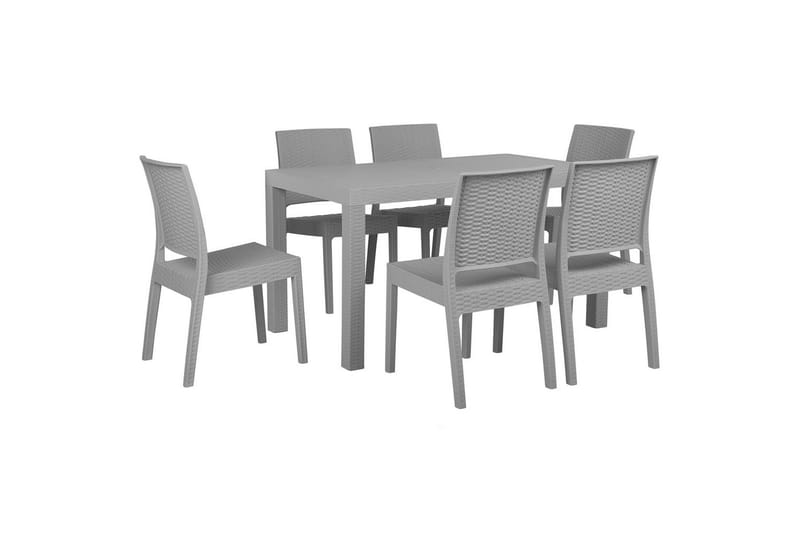 Matsalsset Fossano Ljusgrå, 6-Sits - Ljusgrå, 6-Sits - Utemöbler - Utegrupp - Matgrupp utomhus