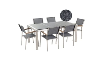 Matsalsset Grosseto Grå/Silver, 6-Sits