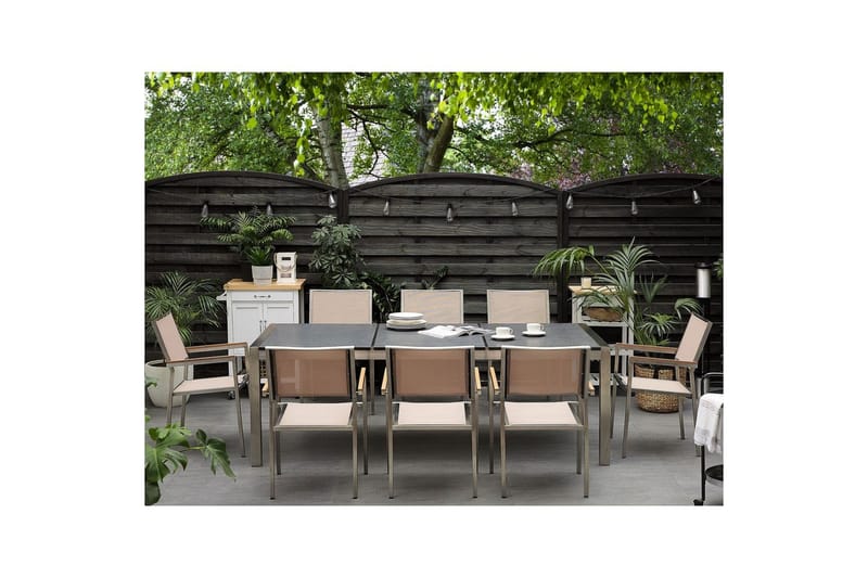 Matsalsset Grosseto Grå/Silver/Beige, 8-Sits - Grå/Silver/Beige, 8-Sits - Utemöbler - Utegrupp - Matgrupp utomhus