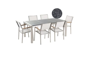 Matsalsset Grosseto Grå/Vit/Silver, 6-Sits