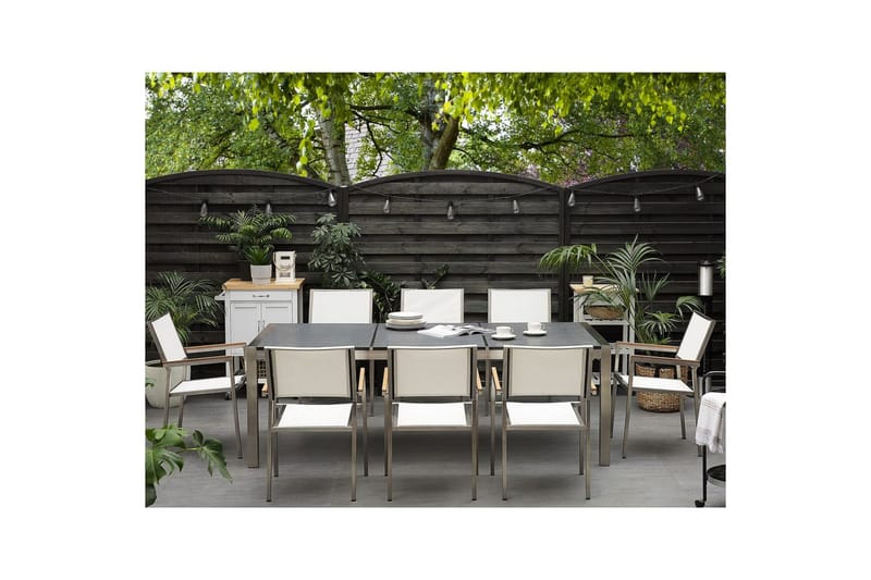 Matsalsset Grosseto Grå/Vit/Silver, 8-Sits - Grå/Vit/Silver, 8-Sits - Utemöbler - Utegrupp - Matgrupp utomhus