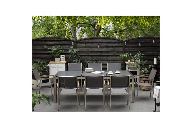 Matsalsset Grosseto Grafitgrå/Silver, 8-Sits - Grafitgrå/Silver, 8-Sits - Utemöbler - Utegrupp - Matgrupp utomhus