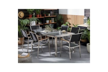 Matsalsset Grosseto Grafitgrå/Svart/Silver, 6-Sits - Grafitgrå/Svart/Silver/6-Sits - Utemöbler - Utegrupp - Matgrupp utomhus