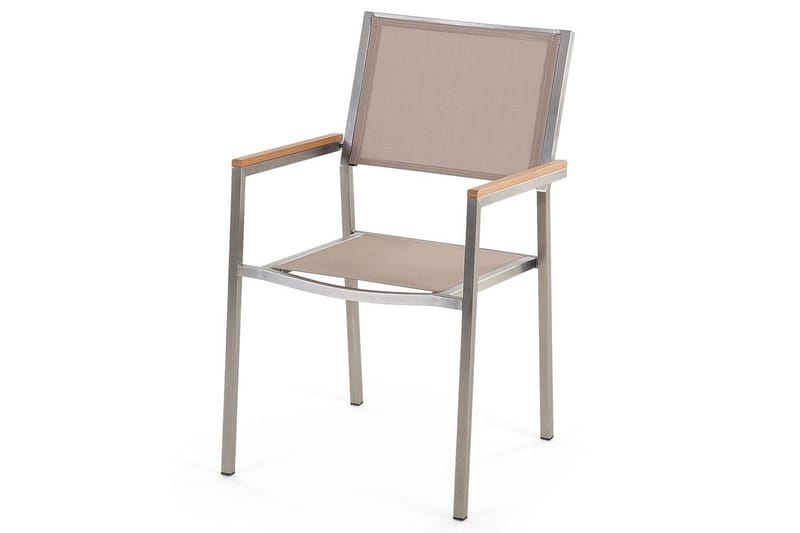 Matsalsset Grosseto Ljus trä/beige/silver, 8-Sits - Ljus trä/beige/silver, 8-Sits - Utemöbler - Utegrupp - Matgrupp utomhus