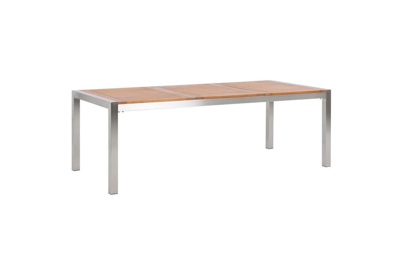 Matsalsset Grosseto Ljus trä/vit/silver, 8-Sits - Ljus trä/vit/silver, 8-Sits - Utemöbler - Utegrupp - Matgrupp utomhus
