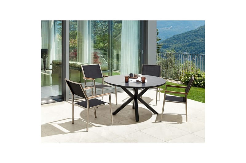 Matsalsset Maletto/Grosseto Grå/Svart/Silver - Grå/Svart/Silver - Utemöbler - Utegrupp - Matgrupp utomhus