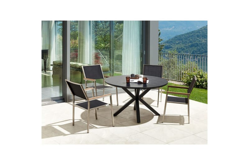 Matsalsset Maletto/Grosseto Svart/Silver - Svart/Silver - Utemöbler - Utegrupp - Matgrupp utomhus