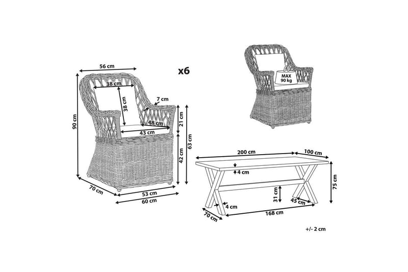Matsalsset Maros/Olbia 6-Sits - 6-Sits - Utemöbler - Utegrupp - Matgrupp utomhus