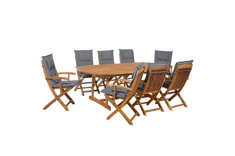 Matsalsset Maui 8-sits Grå/ljust trä - Grå/ljust trä - Utemöbler - Utegrupp - Matgrupp utomhus