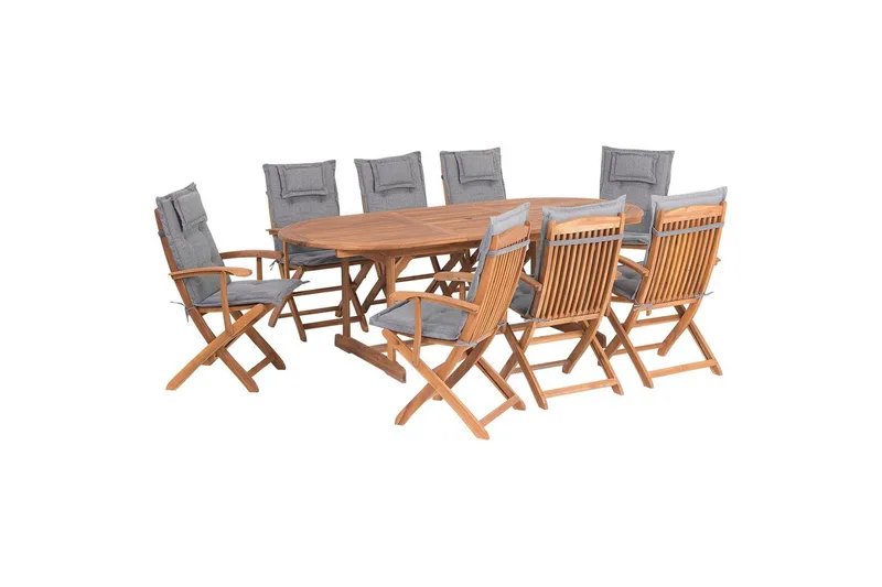 Matsalsset Maui 8-sits Ljus trä/grå, Ljus trä/grå