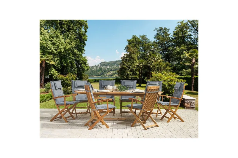 Matsalsset Maui 8-sits Ljus trä/grå - Ljus trä/grå - Utemöbler - Utegrupp - Matgrupp utomhus